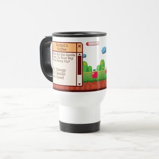 Mug De Voyage Jeu Retro Pixel Personnalisé (Devant gauche)