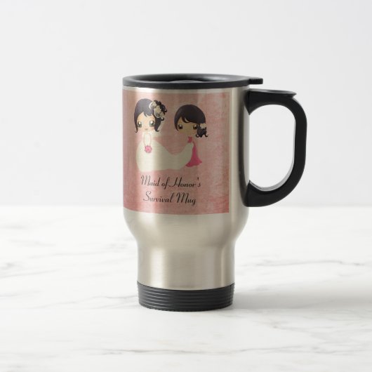 Mug De Voyage Jeune mariée et domestique d'honneur (Droit)