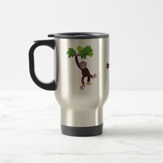 Mug De Voyage Joli chimpanzé dans la jungle suspendu dessin anim (Gauche)