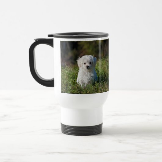 Mug De Voyage Joli chiot blanc (Gauche)