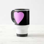Mug De Voyage Joli coeur d'amour rose et noir. (Devant gauche)