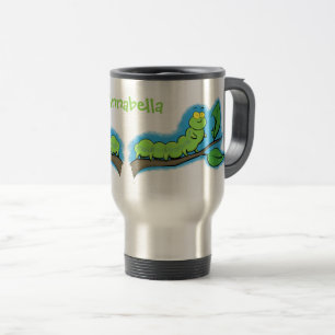 Mug De Voyage Joli dessin animé de chenille verte mignonne