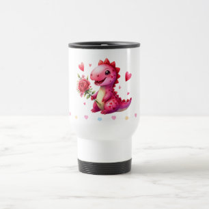 Mug De Voyage Joli dinosaure de la Saint-Valentin