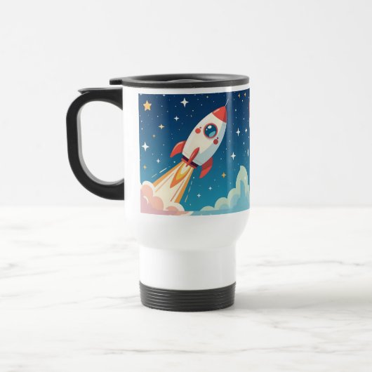 Mug De Voyage Joli fusée spatiale qui décolle (Gauche)