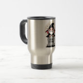 Mug De Voyage Joli gnome vampire de dessin animé debout devant u (Devant gauche)
