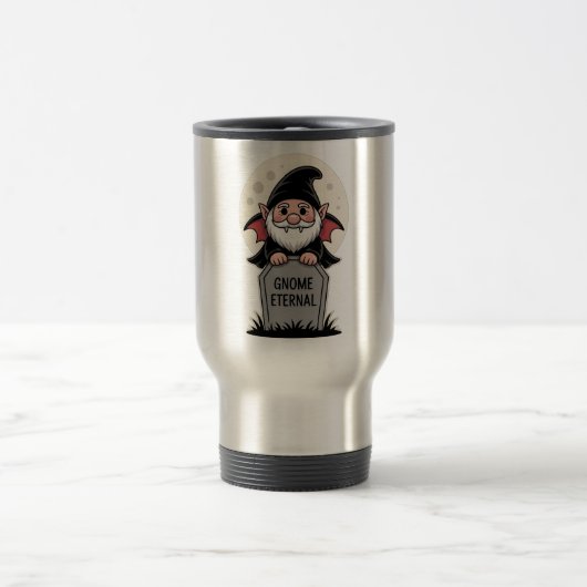 Mug De Voyage Joli gnome vampire de dessin animé debout devant u (Centre)