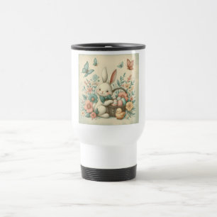 Mug De Voyage Joli lapin et poussin de Pâques vintage