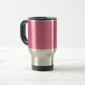 Mug De Voyage Joli Médaillon rose Damask Mignonne Bow avec nom (Devant gauche)