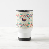 Mug De Voyage Joli Monogramme d'art folklorique d'oiseaux et de  (Centre)