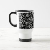 Mug De Voyage Joli noir dalmate fleurs design arrière - plan (Gauche)