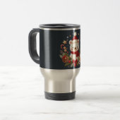 Mug De Voyage Joli ours de Noël/d'hiver en couronne (Devant gauche)