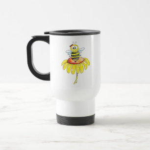 Mug De Voyage Jolie abeille fantaisiste sur une fleur