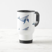 Mug De Voyage Jolie baleine d'aquarelle Coupe de café réutilisab (Devant droit)