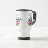Mug De Voyage Jolie baleine et pastèque (Devant droit)