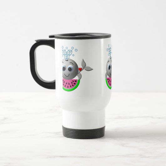 Mug De Voyage Jolie baleine et pastèque (Gauche)
