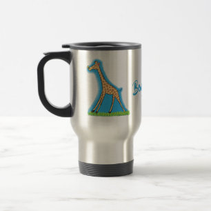 Mug De Voyage Jolie girafe avec dessin animé de papillon