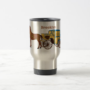 Mug De Voyage Jolie illustration de cheval et de calèche royale