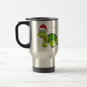 Mug De Voyage Jolie tortue en chapeau de Père Noël