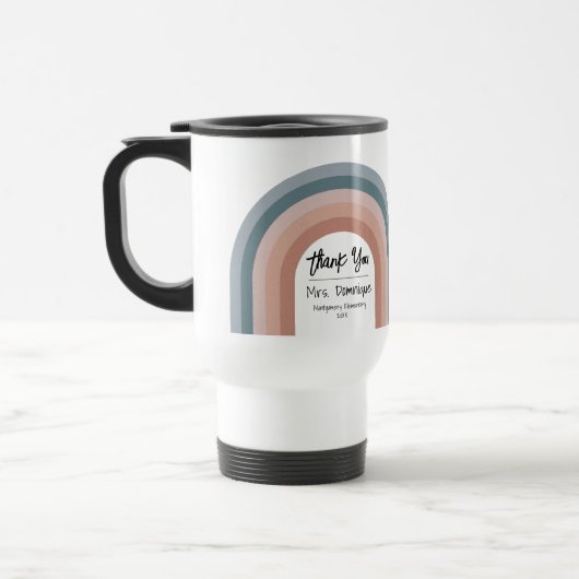 Mug De Voyage Jote Retro Merci arc-en-ciel enseignant (Gauche)