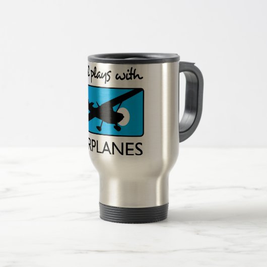 Mug De Voyage Joue Toujours Avec Des Avions (Devant droit)