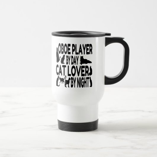 Mug De Voyage Joueur Oboe Amoureux des chats (Droite)