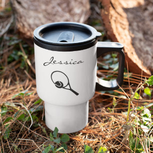 Mug De Voyage Joueuse de tennis féminine de classe personnalisée
