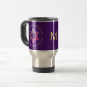 Mug De Voyage JOUR DU SOUVENIR DE L'HOLOCAUSTE violet Monogramme (Devant gauche)