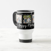 Mug De Voyage Joyeuse Fête des Mères 4 Photo Custom Black (Devant gauche)