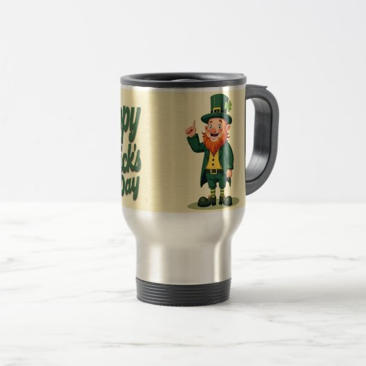 Mug De Voyage Joyeuse Saint-Patrick Mignon Lutins (Devant droit)