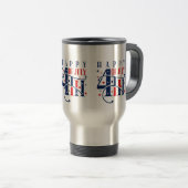 Mug De Voyage Joyeux 4 juillet rouge blanc et bleu (Devant droit)