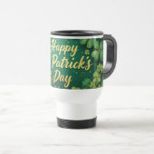 Mug De Voyage Joyeux design de trèfle de la Saint-Patrick (Devant droit)