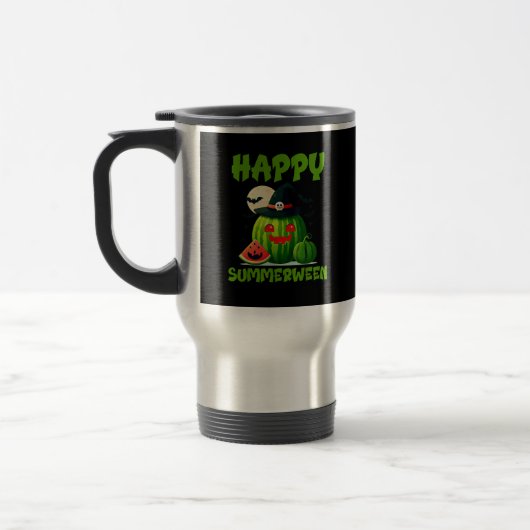 Mug De Voyage Joyeux été pastèque Jack-O-Lantern (Gauche)