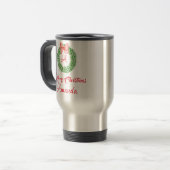 Mug De Voyage Joyeux feuilles de Noël (Devant gauche)