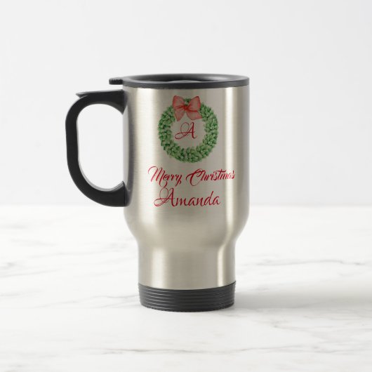 Mug De Voyage Joyeux feuilles de Noël (Gauche)