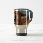 Mug De Voyage Joyeux Golden Retriever en cours (Devant droit)