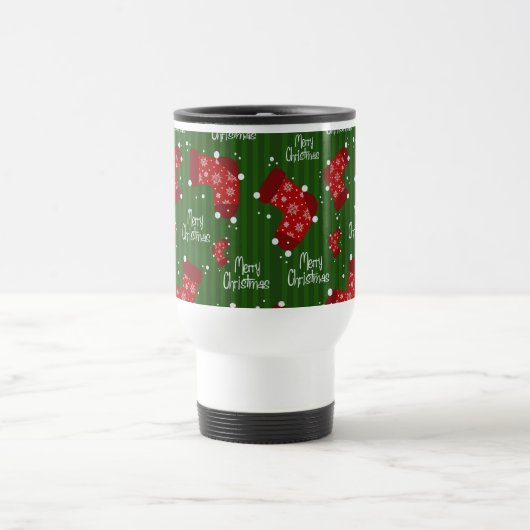 Mug De Voyage Joyeux Motif Noël Rouge Blanc Et Vert (Centre)