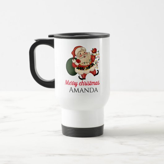 Mug De Voyage Joyeux Noël père Noël et cadeau (Gauche)
