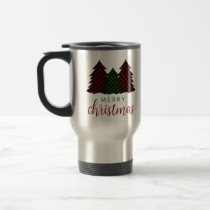 Mug De Voyage Joyeux Noël Plaid Arbre de Noël Motif
