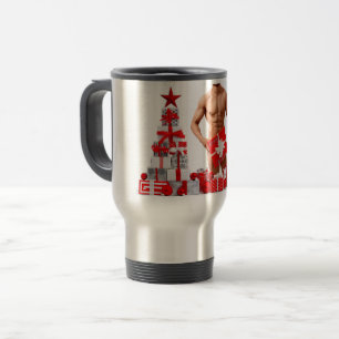 Mug De Voyage Joyeux Noël SlipperyJoe rouge blanc argent cadeau