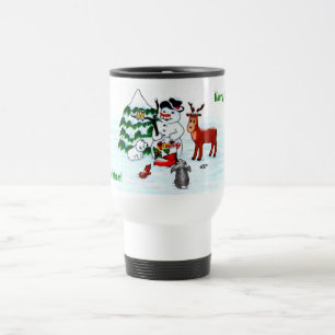 Mug De Voyage Joyeux Noël ! Snowman avec amis