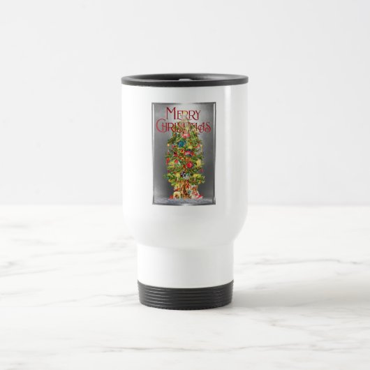 Mug De Voyage Joyeux Noël Vintage Tree Design (Centre)