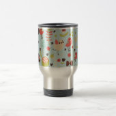 Mug De Voyage Joyeux oiseaux dans les champs de fleurs (Centre)