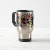 Mug De Voyage Joyeux temps Fleurs et libellules (Devant gauche)