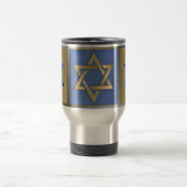 Mug De Voyage Judaica Star de David Metal Gold Blue (Centre)