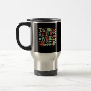 Mug De Voyage Jumelage avec mon travail Bestie Amis Esprit Semai
