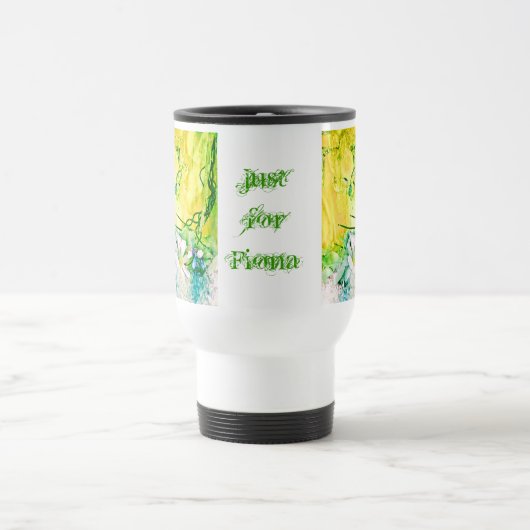 Mug De Voyage "Juste pour Fiona" - Art floral Abstrait (Centre)