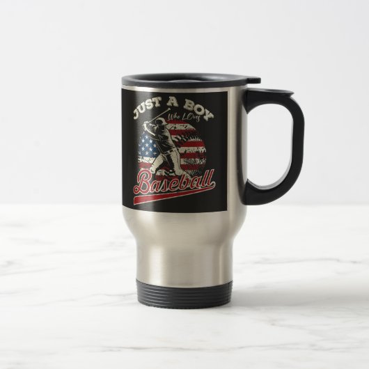 Mug De Voyage Juste un garçon qui aime le baseball (Droit)