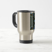 Mug De Voyage Kaleidoscope bleu et jaune Imprimer (Devant gauche)