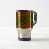 Mug de voyage Kaleidoscope orange et vert (Devant droit)