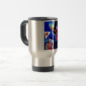 Mug De Voyage Kandinsky en peinture Abstraite bleue (Devant gauche)